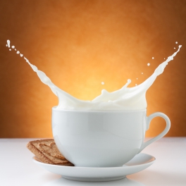 cup of milk splash with biscuit
